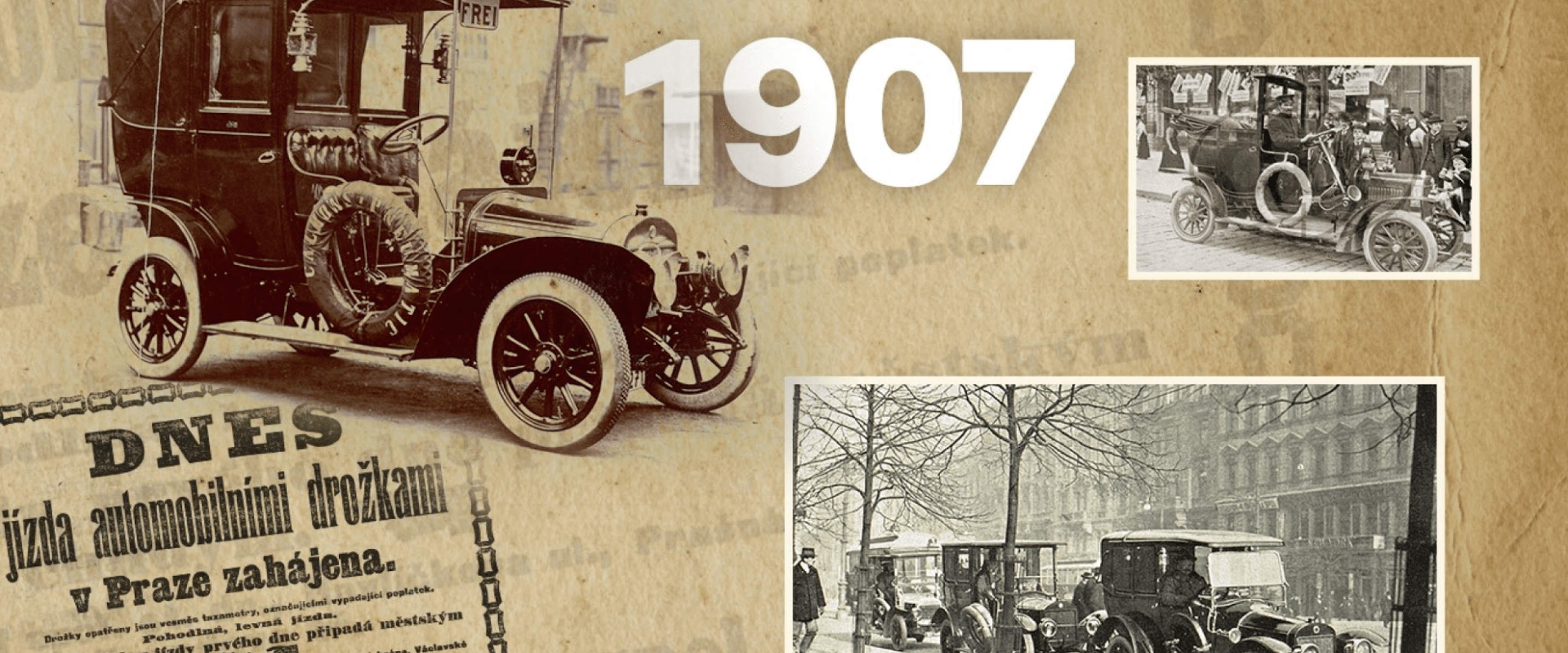 Het begin van de autotaxi in 1907: Škoda lanceerde hem