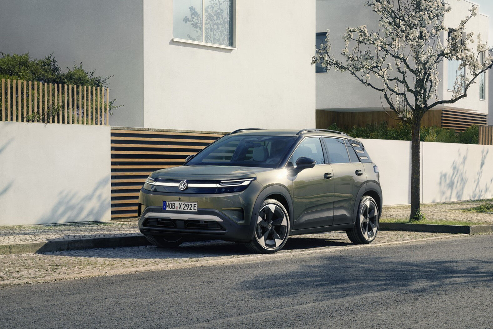 Volkswagen ID. Cross geparkeerd van de voorkant